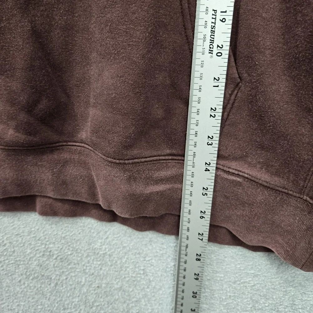 Nike Men Hoodie L Brown Sportswear Club Fleece Swoosh Logo Spellout Embroidered